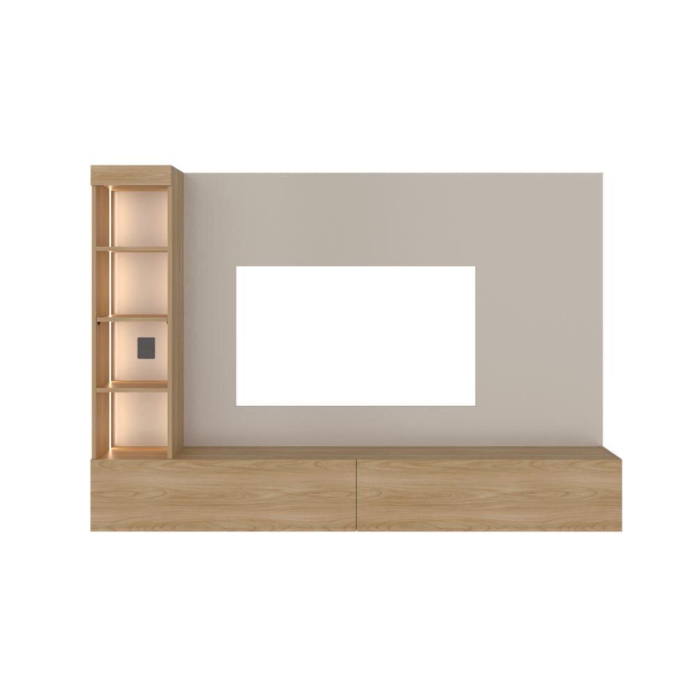Panel de TV Ilus, Capri y Fresno Europeo, con Espacio para Televisor de hasta 65"