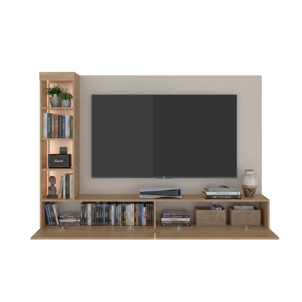 Panel de TV Ilus, Capri y Fresno Europeo, con Espacio para Televisor de hasta 65"