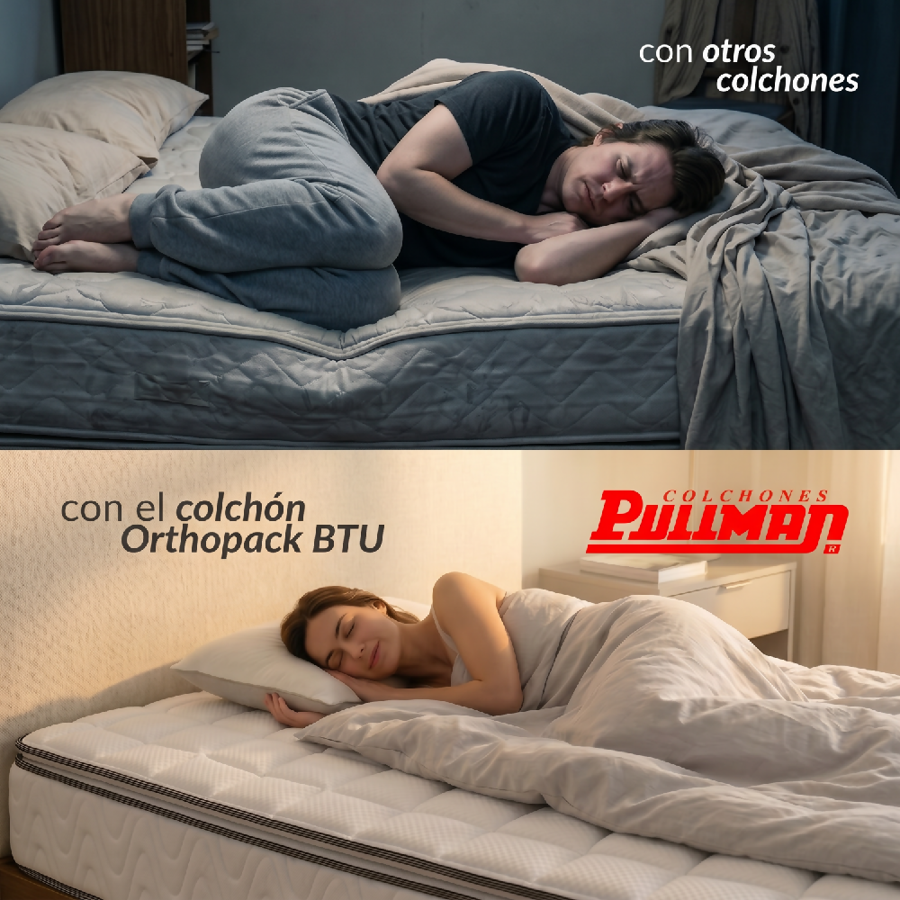 Colchón Pullman Orthopack BTU Mohnblatt Negro Sencillo 100 x 190