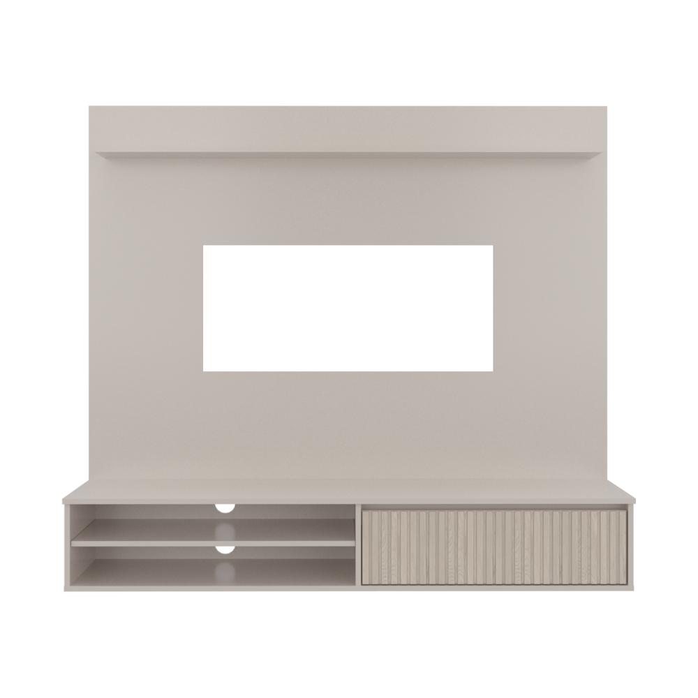 Panel de TV Bowie, Capri y Roble Natural, con Superficie para Objetos Decorativos