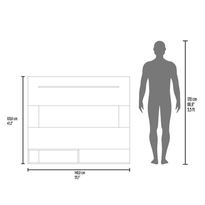 Panel de Tv Ascher, Blanco, con Espacio Para Televisor de Hasta 55 Pulgadas ZF