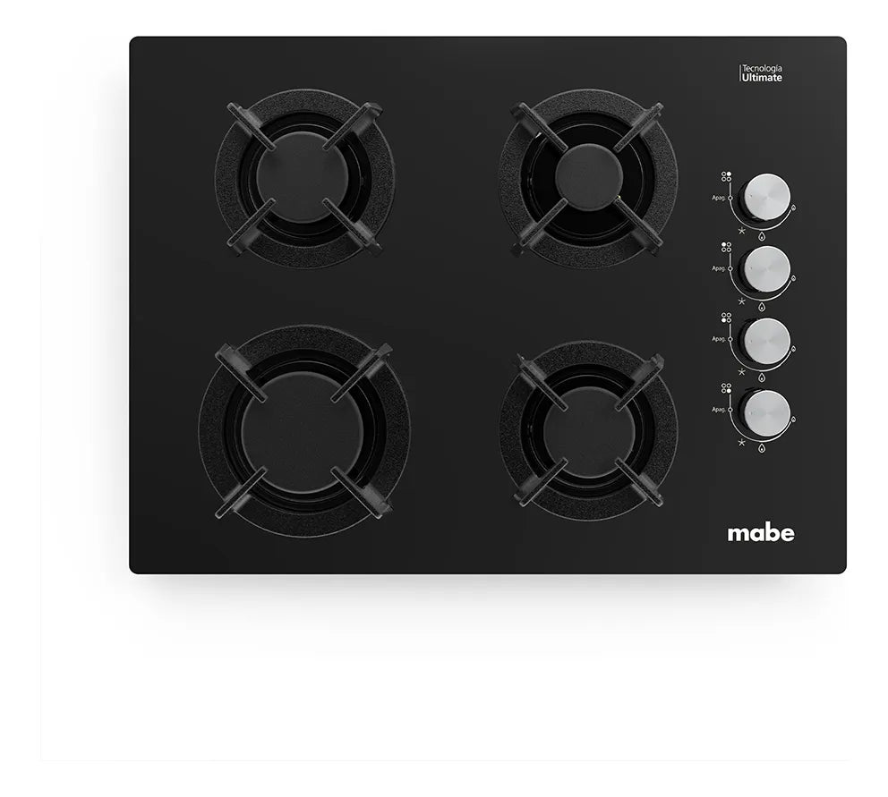 Estufa de Empotrar Mabe 60cms 4 Puestos Gas Natural, Negro