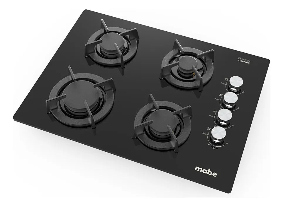 Estufa de Empotrar Mabe 60cms 4 Puestos Gas Natural, Negro