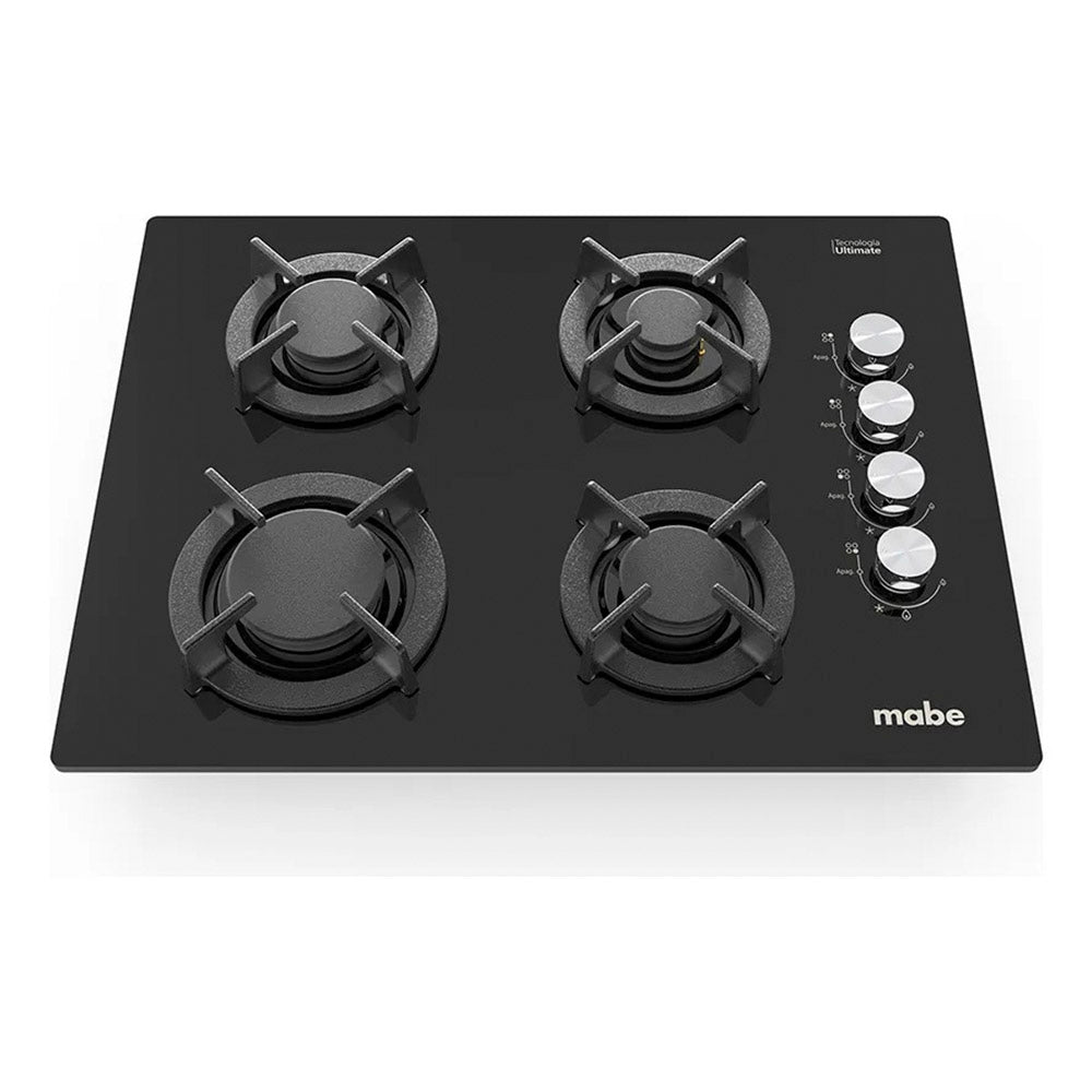 Estufa de Empotrar Mabe 60cms 4 Puestos Gas Natural, Negro