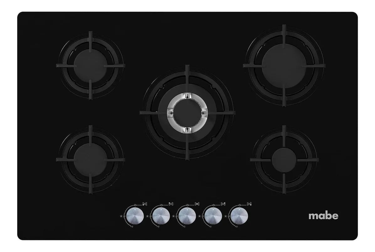 Estufa De Empotrar Mabe 76cms 5 Puestos Gas Natural, Negro