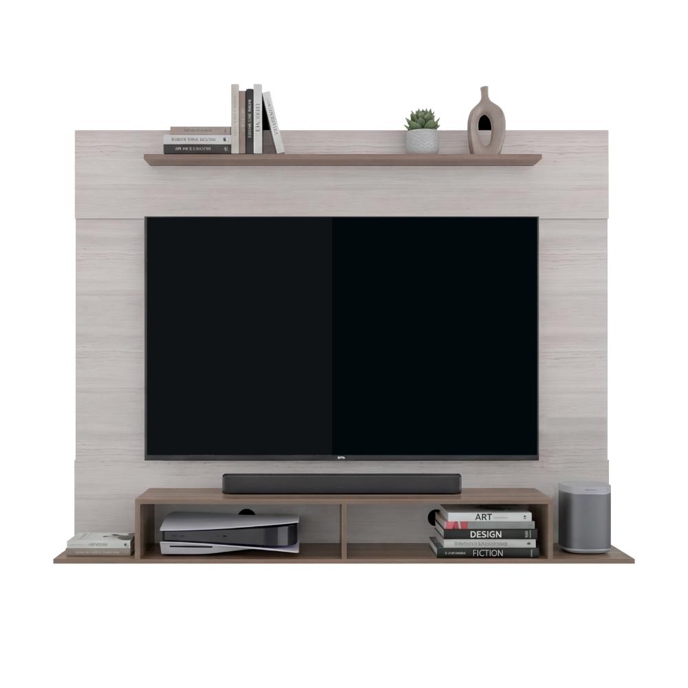 Panel de TV Montana, Avellana y Tivoli, con Espacio para Televisor de hasta 75 Pulgadas