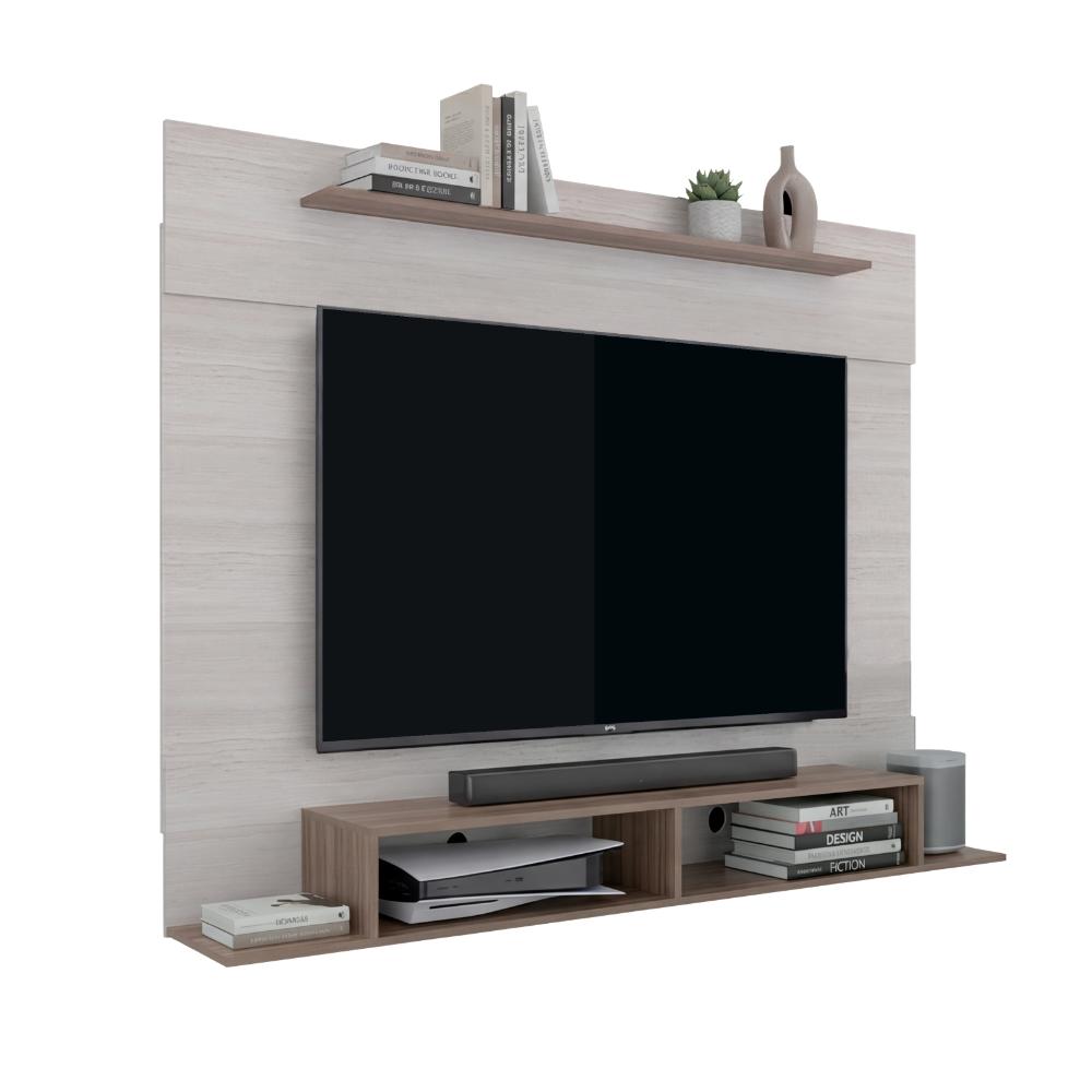 Panel de TV Montana, Avellana y Tivoli, con Espacio para Televisor de hasta 75 Pulgadas