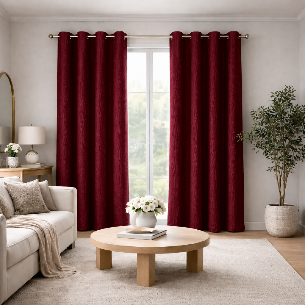 Cortinas jacquard blackout vino tinto