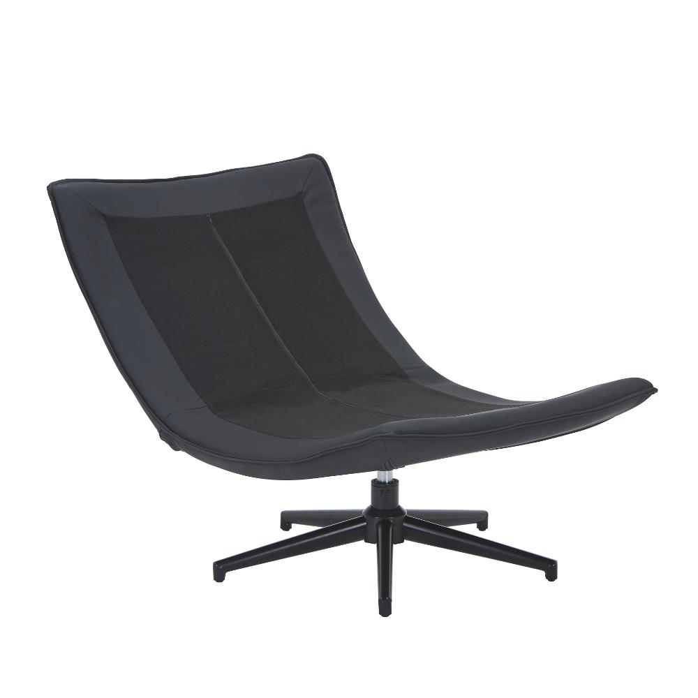 Poltrona Giratoria Marsella, Negro y Gris, Con Diseño Moderno