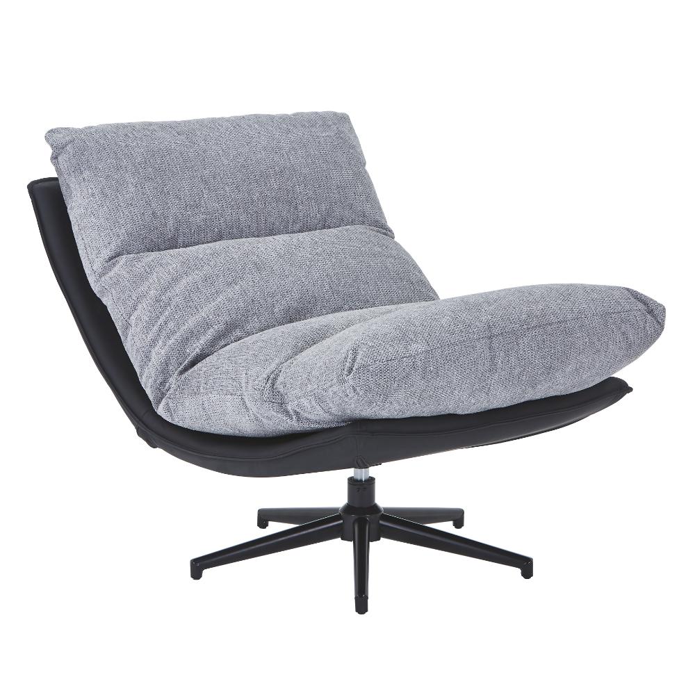 Poltrona Giratoria Marsella, Negro y Gris, Con Diseño Moderno
