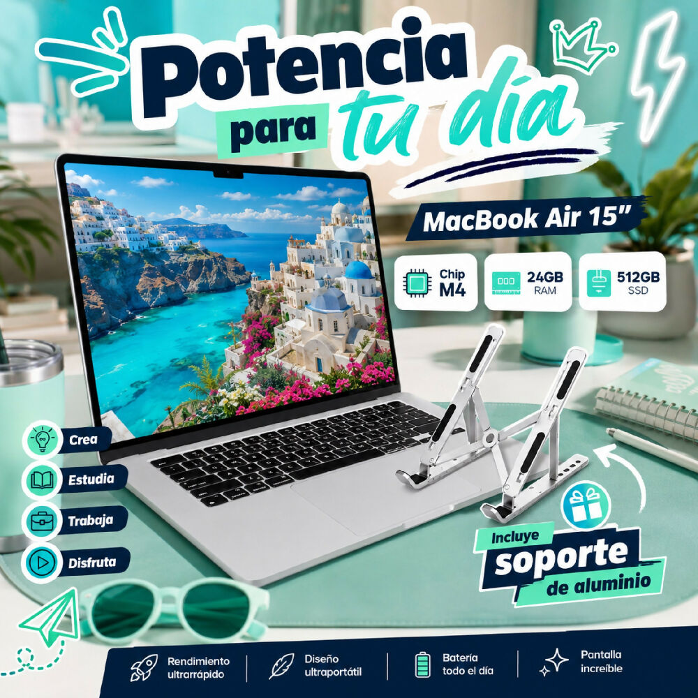 Macbook Air 15 Pulgadas Chip M4 24gb Ram 512gb Almacenamiento Laptop Apple De Alta Eficiencia + Obsequio