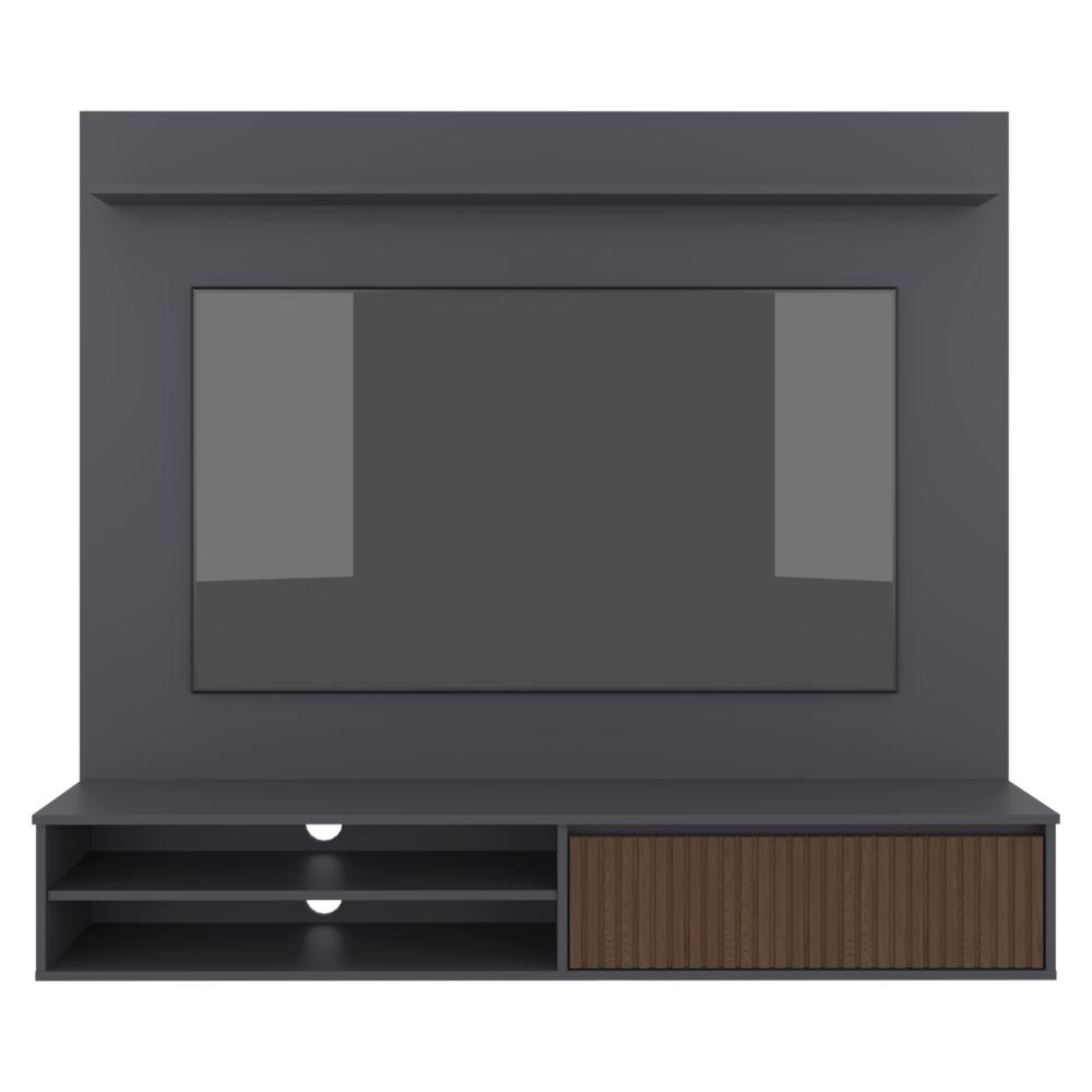 Panel de Tv Bowie, Plomo y Ocaso, Con diseño moderno, superficie para objetos decorativos