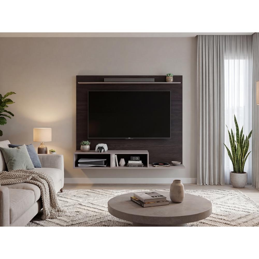 Panel de TV Munt, Positano y Wengue, con Espacio para Televisor de hasta 70" ZF
