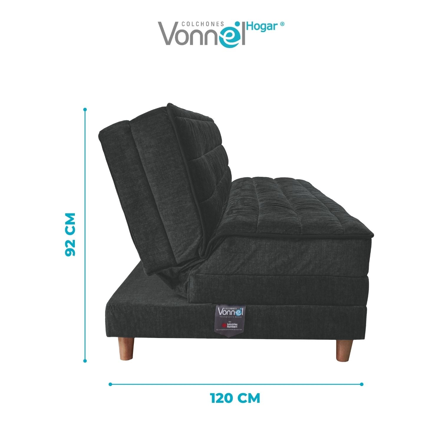 Sofá Cama Europeo Marca Vonnel (120X180 Cm) Grafito