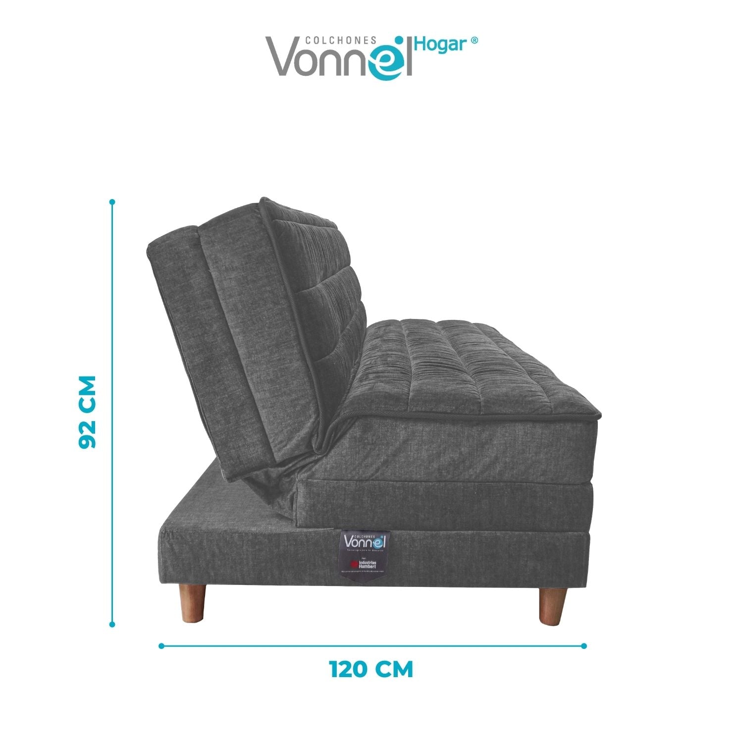 Sofá Cama Europeo Marca Vonnel (120X180 Cm) Plata