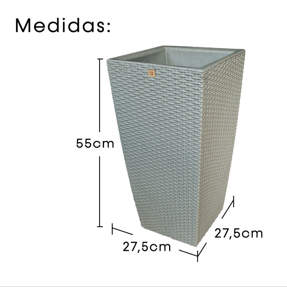 Matera Gemello Rattan Gris Cemento
