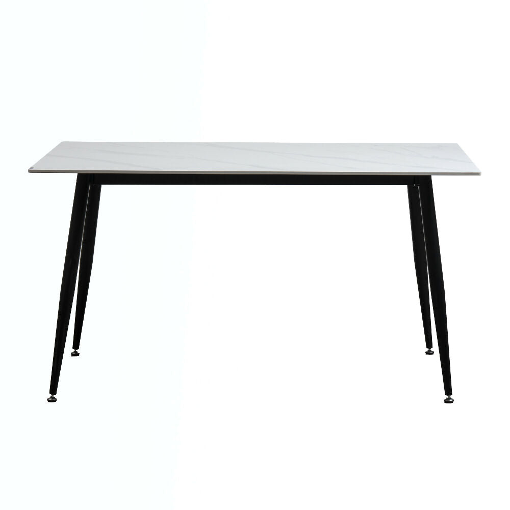 Mesa de comedor en piedra sinterizada Blanca Selina