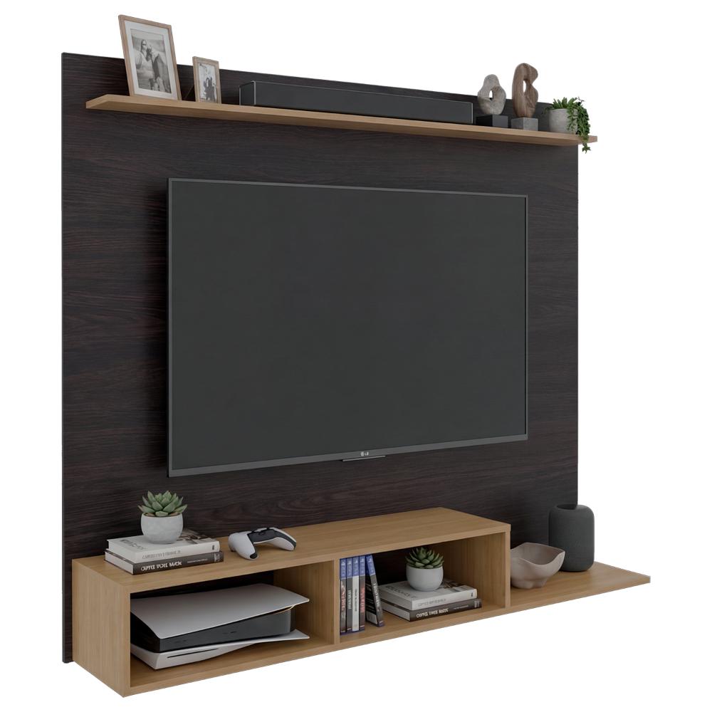 Panel de TV Munt, Kronos Wengue y Kronos Fresno, con Espacio para Televisor de hasta 70" ZF