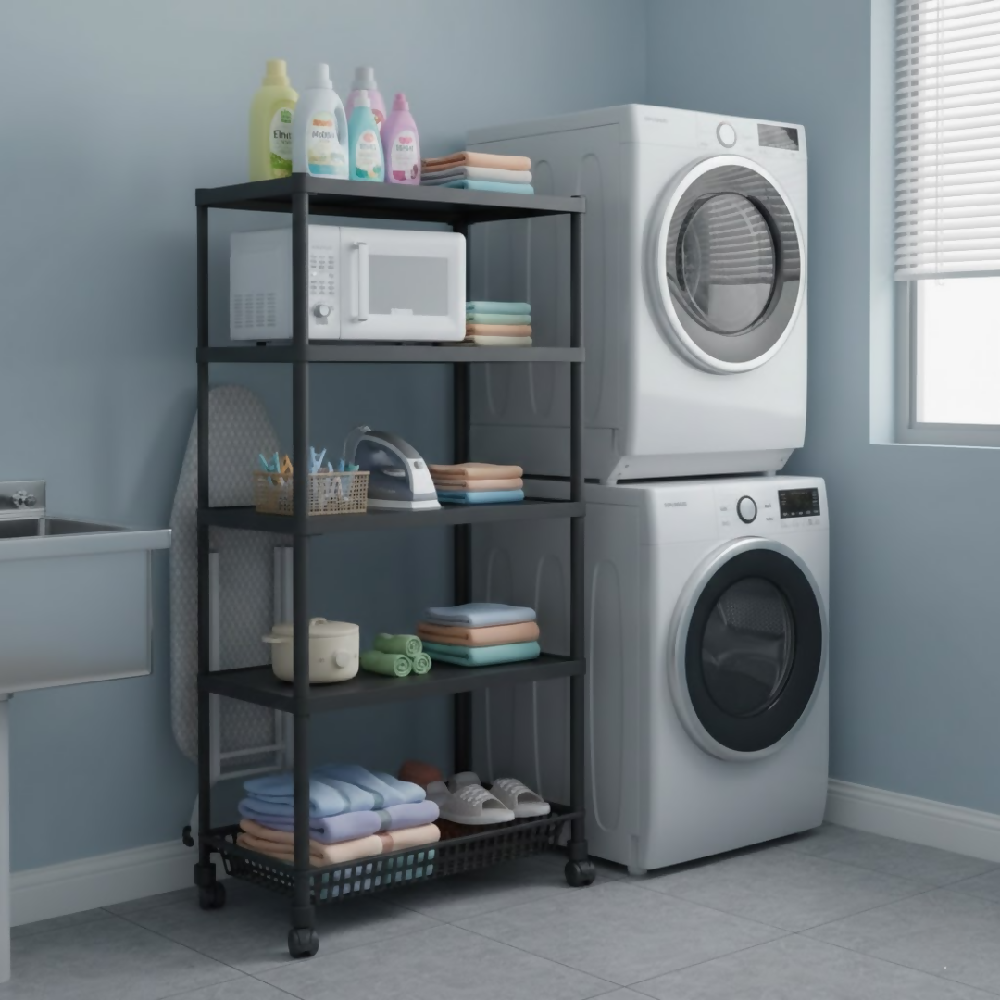 Estante Organizador 5 Niveles Con Ruedas Multiusos YH6710-5D Estantería Móvil Para Cocina, Baño Y Hogar