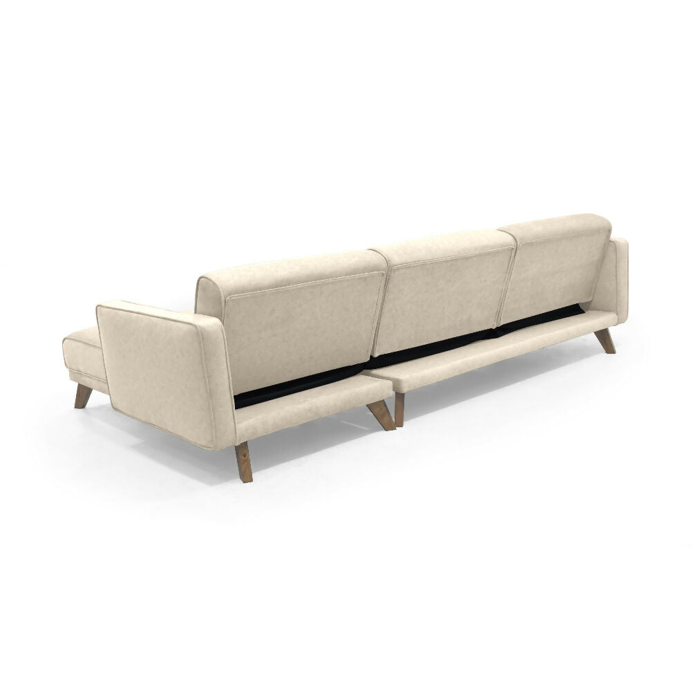 Sofa Cama en L Chelsea Izquierdo 265x160x76 Tela Beige