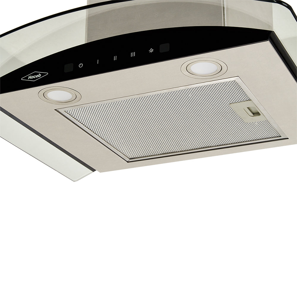 Campana Peninsula Vidrio Inox 60 Cm 3 Velocidades, Negro