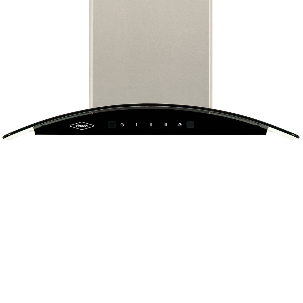 Campana Peninsula Vidrio Inox 60 Cm 3 Velocidades, Negro