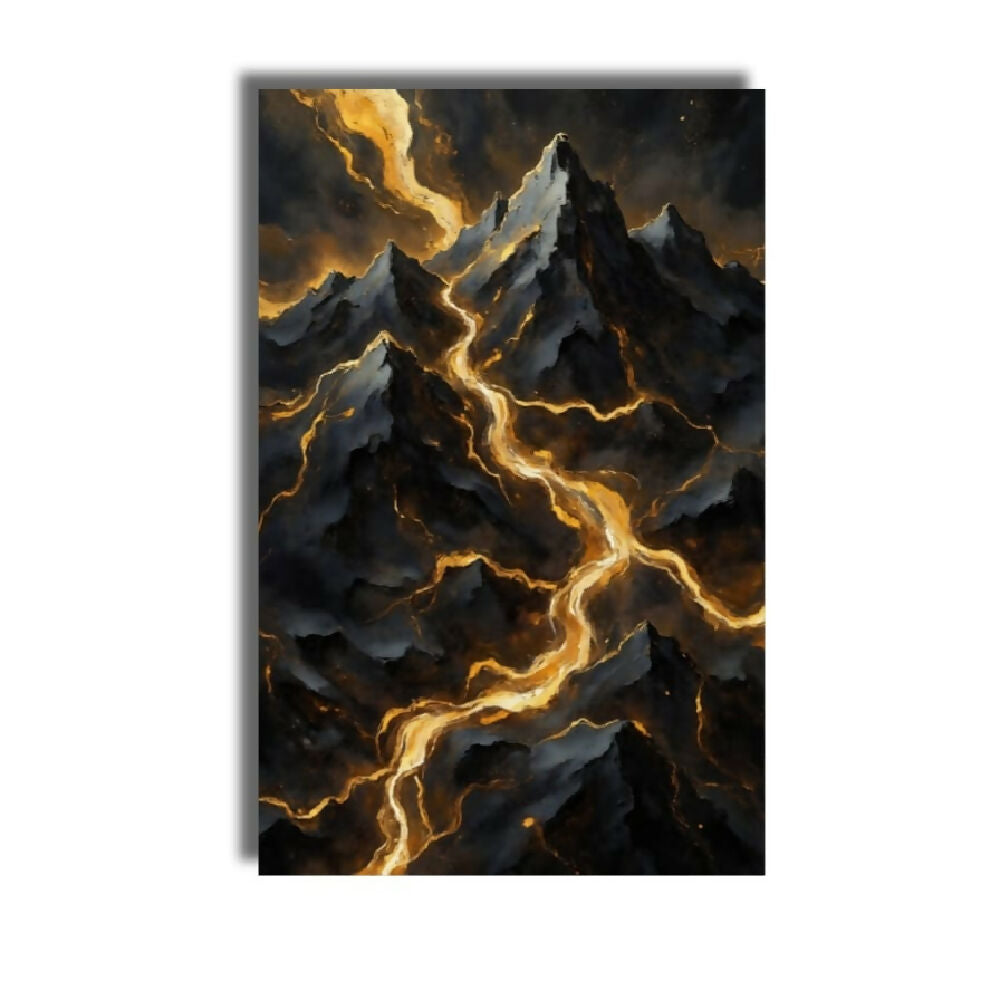 Lienzo Cuadro Lava Dorada Volcánica 93x60cm