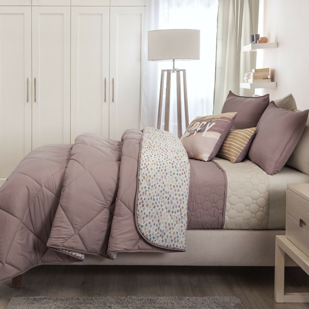 Juego Edredon Pretty para Cama Sencilla, 2 Vistas (Incluye 1 Funda 1 Cojín 1 Cubrecama)
