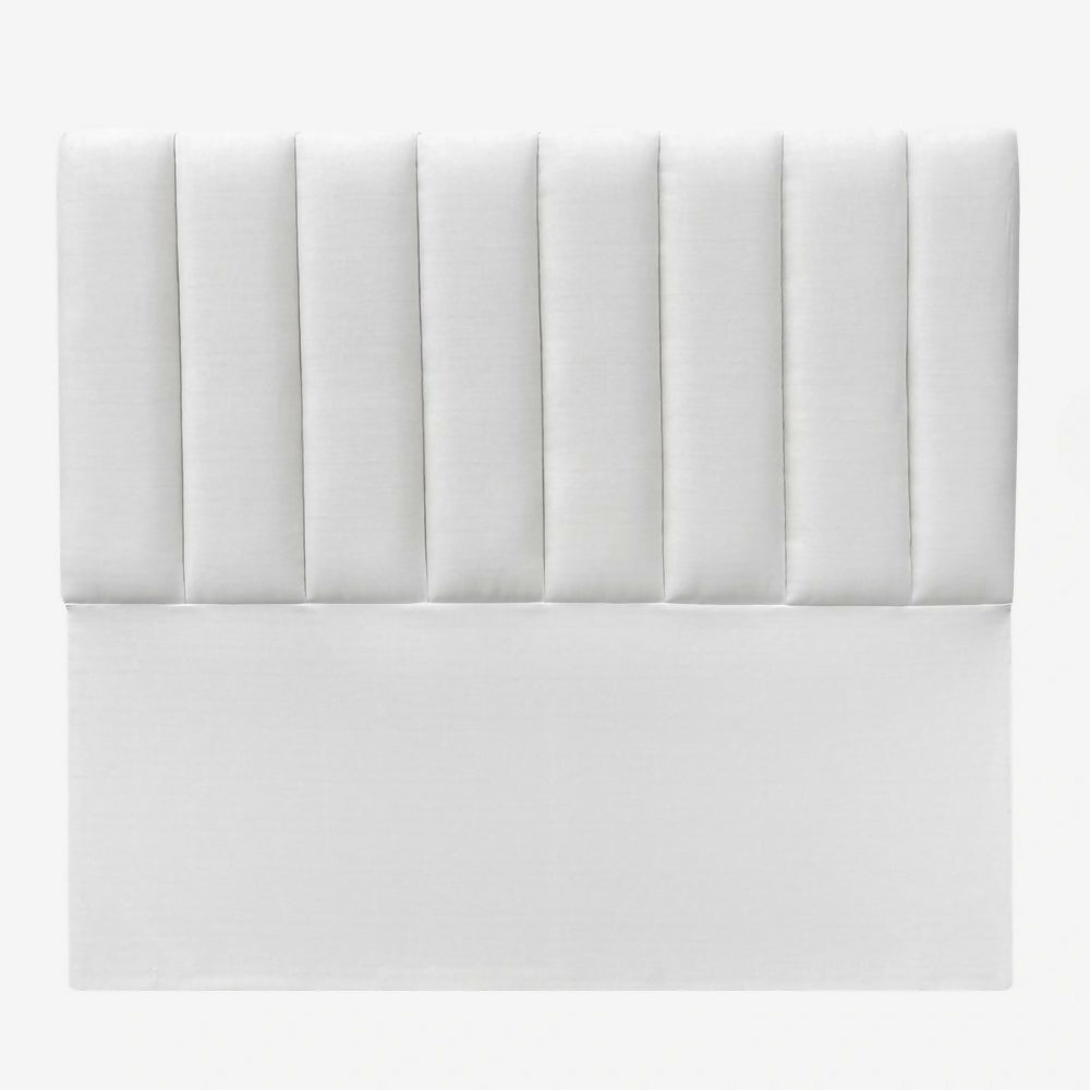 Cabecero Doble 140x60+55 Paneles Verticales Blanco Tela