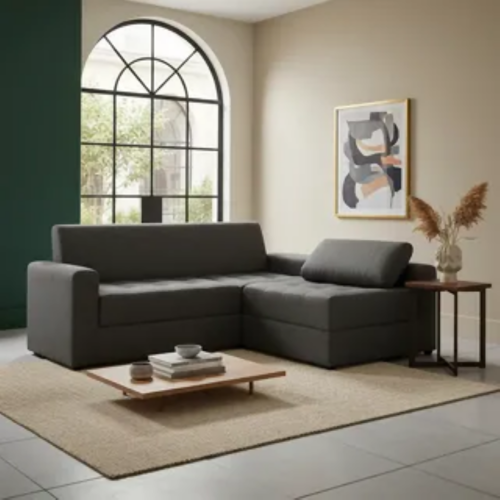 Sofá Alondra En L Antifluido Gris
