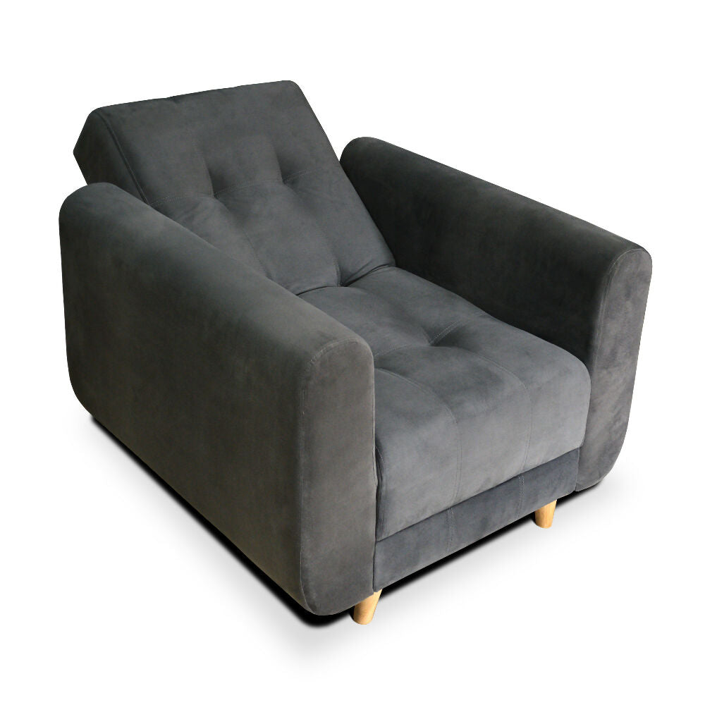 Sala Clic Clac Archer tela azul y gris