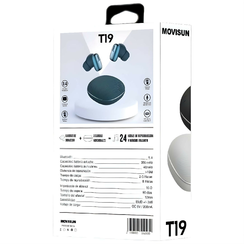 Audífonos Inalámbricos Movisun T19 In-Ear Con Sonido HD Y Estuche De Carga Verde
