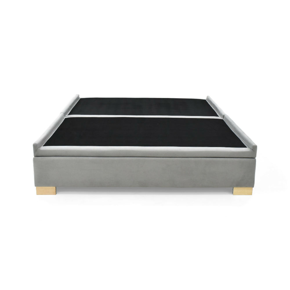 Base Cama Baul Aveiro Doble 140x190 Tela Plata