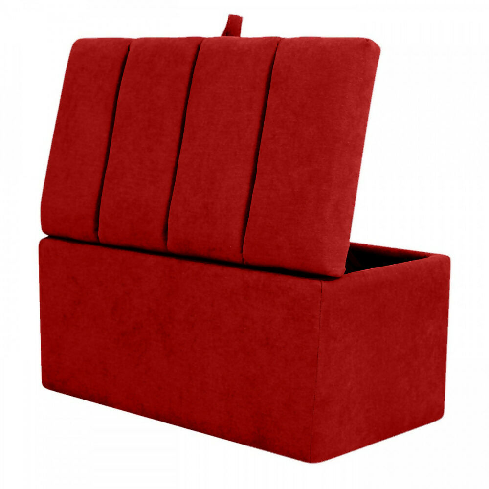 Puff Baul Paneles Rojo 1