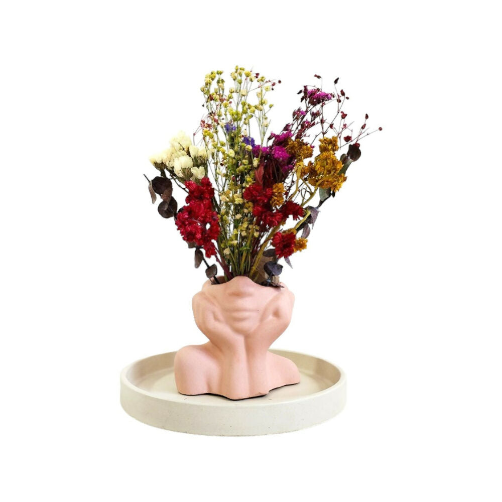 florero jarrón en cemento women face color palo de rosa de concreto tienda online de materas y decoración_02