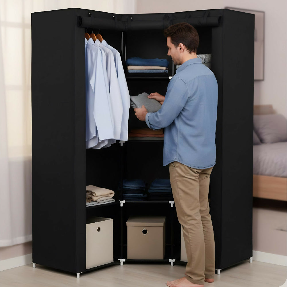 Closet De Tela Esquinero Organizador Con Estructura Reforzada