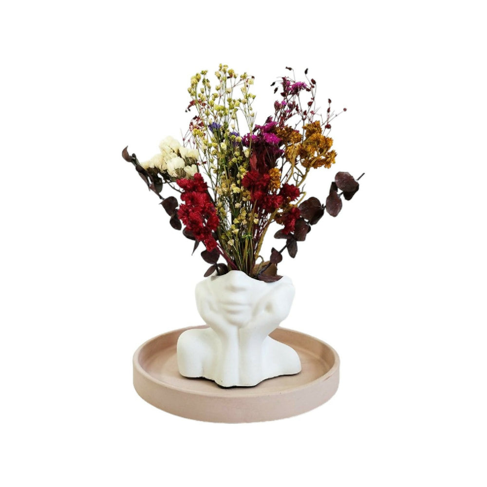 florero jarrón en cemento women face color blanco de concreto tienda online de materas y decoración