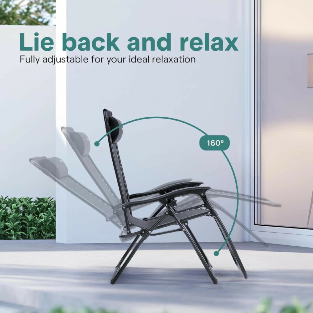 Silla Inclinable De Gravedad Cero Plegable Para Exterior Jardín
