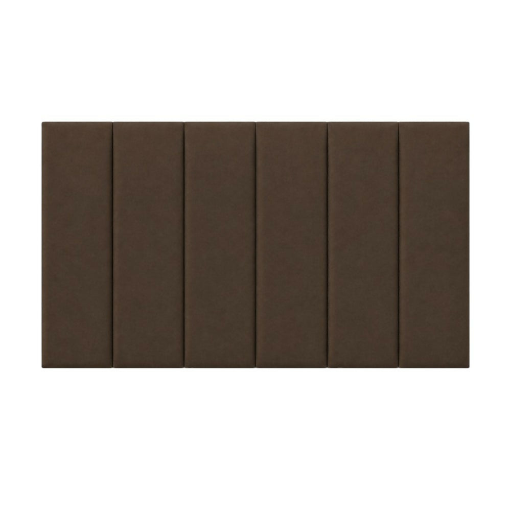 Cabecero Queen 160x60 Paneles Verticales Chocolate Tela