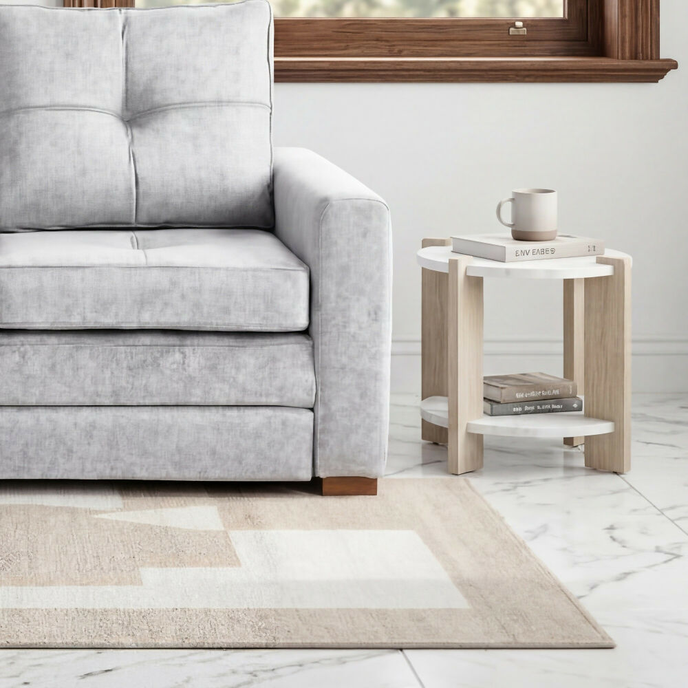 Mesa Auxiliar Kobe 40x40x40 cm Diseño Moderno Blanco