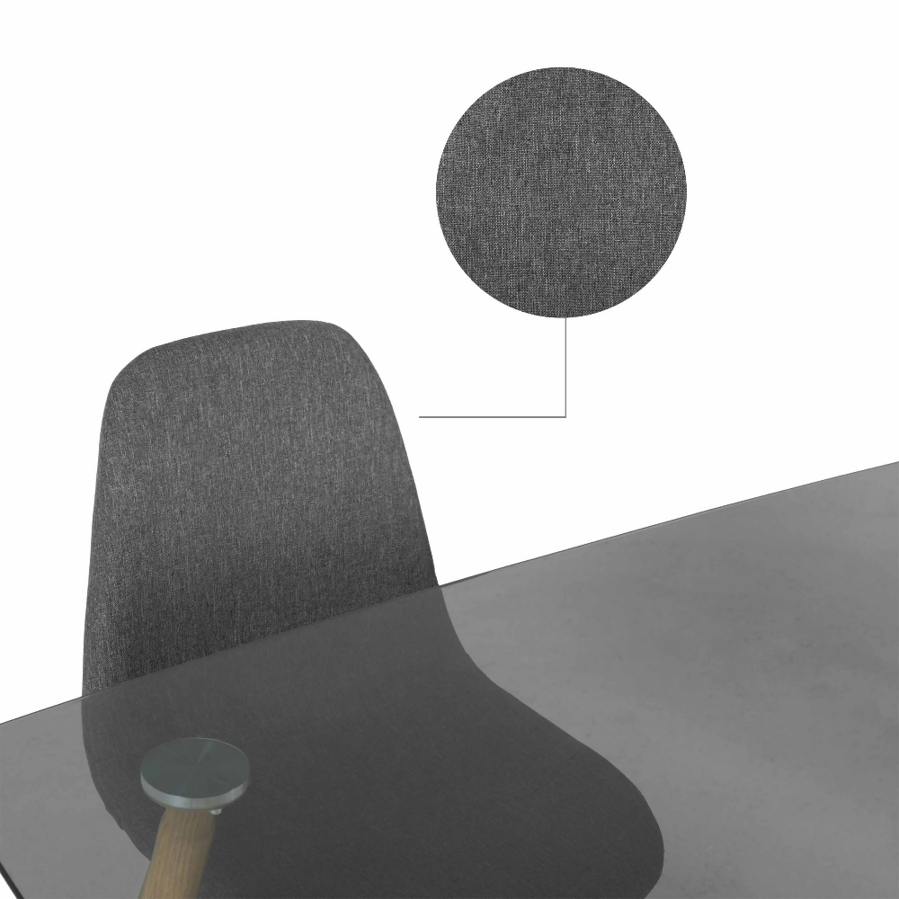 Juego de Comedor 6 Puestos Vidrio Oscuro Rudy Gris