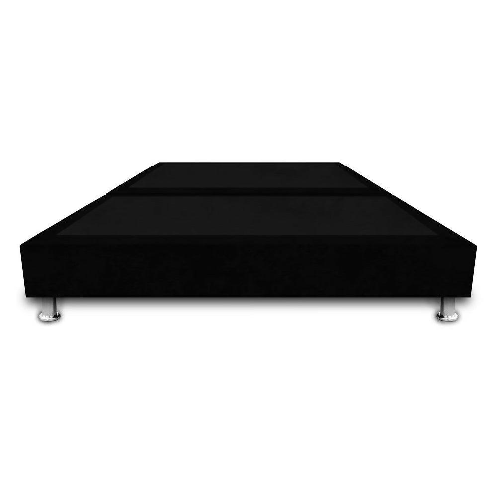 Base Cama Sommier Dividida 140x190 Ecocuero Negro