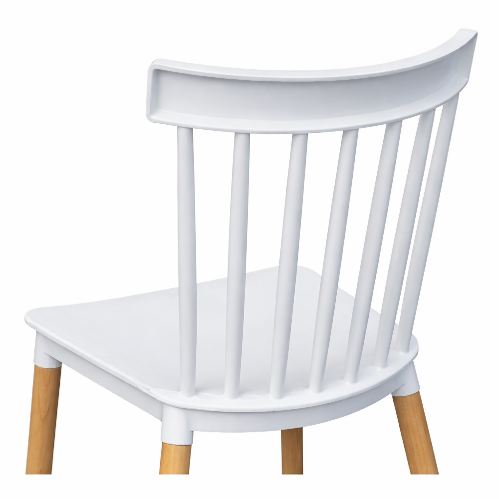 Comedor Redondo 74.5x80x80cm Vienes + 2 Sillas Guam Blancas