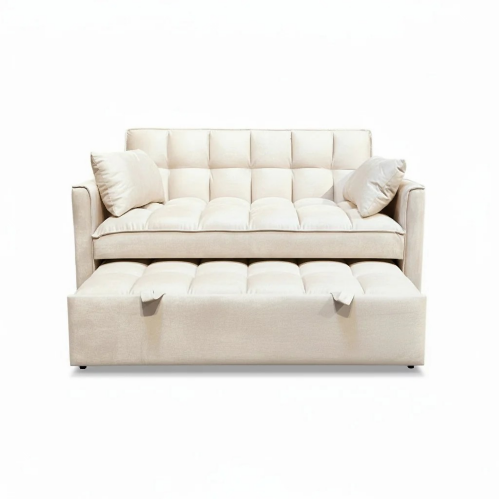Sofa Cama 2 Puestos Beige Aeidi