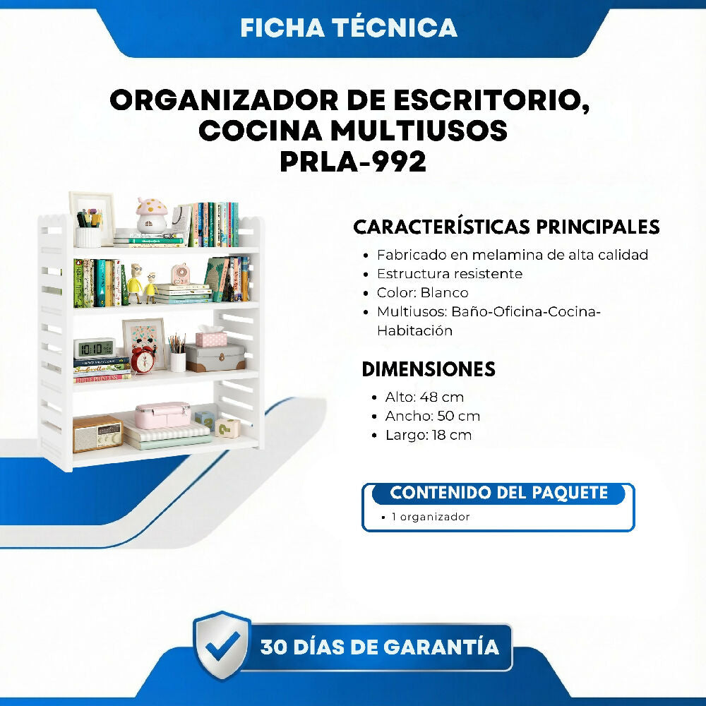 Organizador De Escritorio, Cocina Multiusos Estantería Práctica Para Libros, Utensilios Y Accesorios