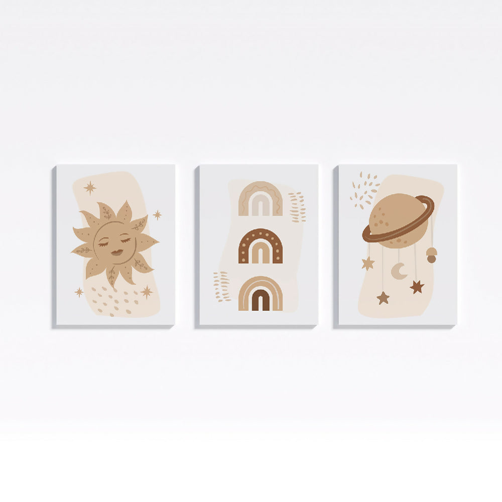 Cuadros decorativos Triptico boho Baby 30x40