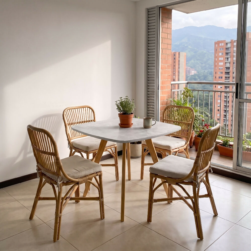 Comedor Nórdico Cuadrado Mármol 80