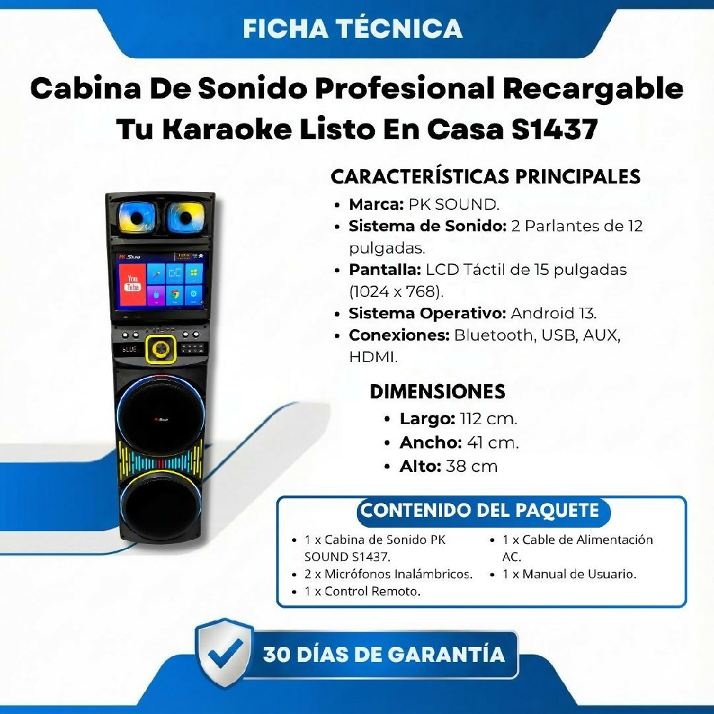 Cabina De Sonido Profesional Recargable Tu Karaoke Listo En Casa S1437