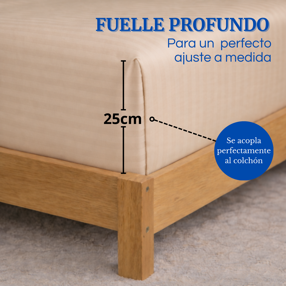 Juego de sabanas doble beige