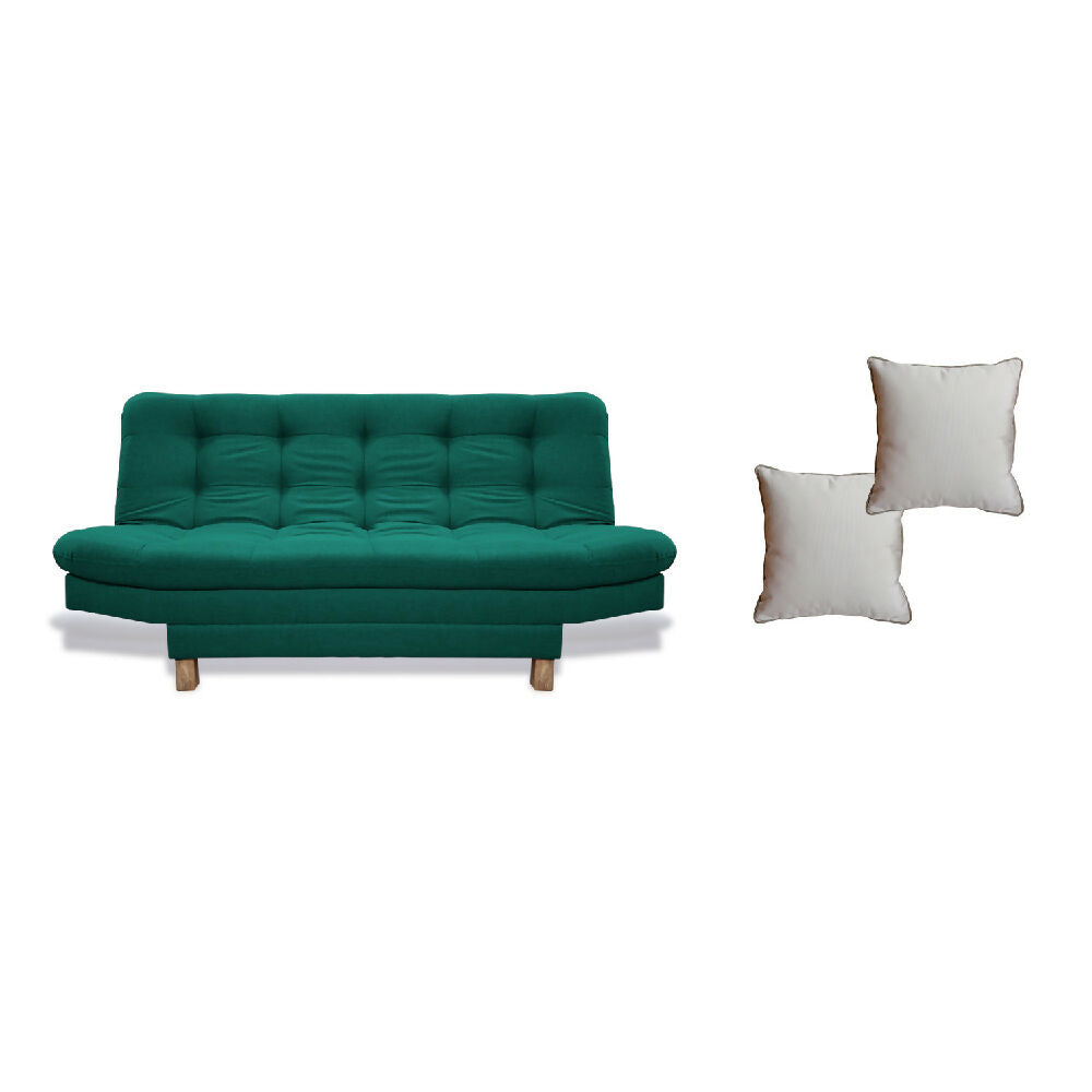 Sofacama Widmer 3 Posiciones Verde + Cojines Decorativos